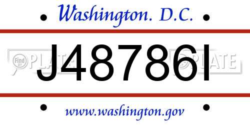 J48786I District Of Columbia License Plate
