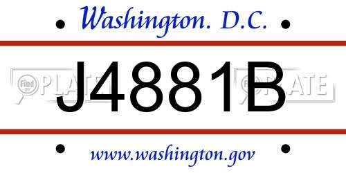 J4881B District Of Columbia License Plate