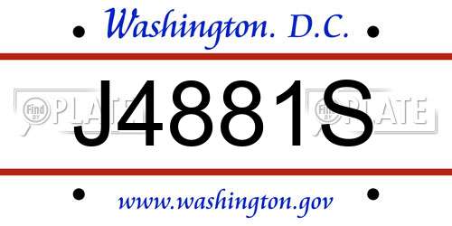 J4881S District Of Columbia License Plate