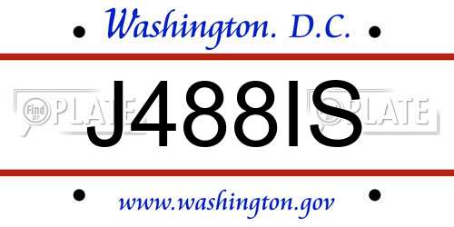 J488IS District Of Columbia License Plate