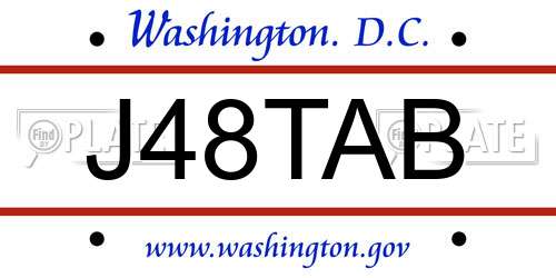 J48TAB District Of Columbia License Plate
