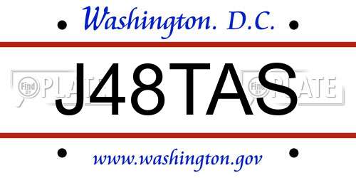 J48TAS District Of Columbia License Plate