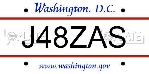 J48ZAS District Of Columbia License Plate