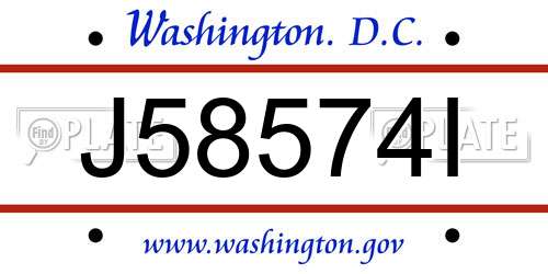 J58574I District Of Columbia License Plate