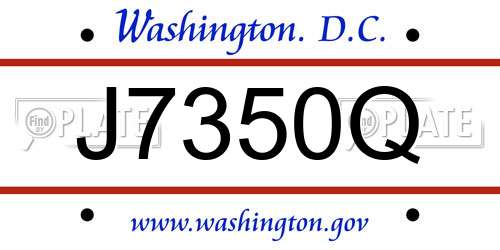 J7350Q District Of Columbia License Plate