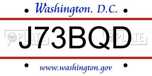 J73BQD District Of Columbia License Plate