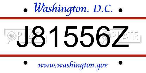 J81556Z District Of Columbia License Plate