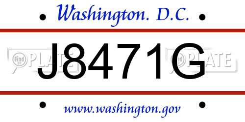 J8471G District Of Columbia License Plate