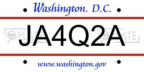 JA4Q2A District Of Columbia License Plate