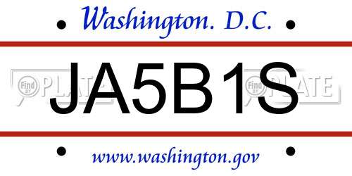 JA5B1S District Of Columbia License Plate