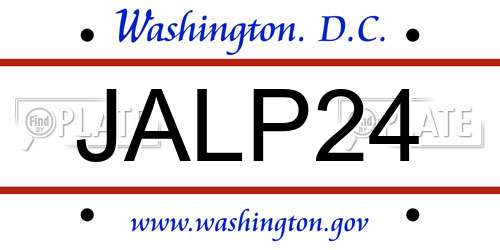JALP24 District Of Columbia License Plate