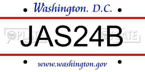 JAS24B District Of Columbia License Plate