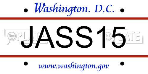JASS15 District Of Columbia License Plate