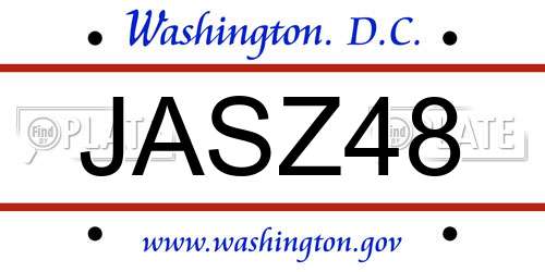 JASZ48 District Of Columbia License Plate