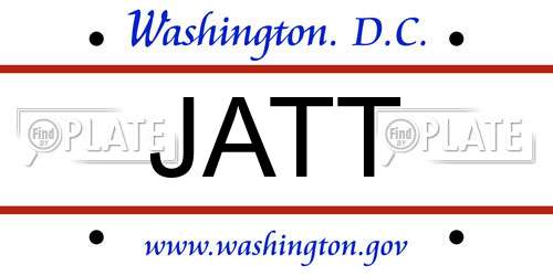 JATT District Of Columbia License Plate