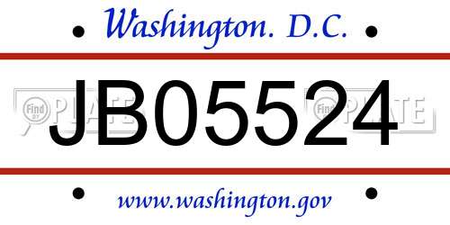 JB05524 District Of Columbia License Plate