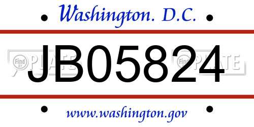 JB05824 District Of Columbia License Plate