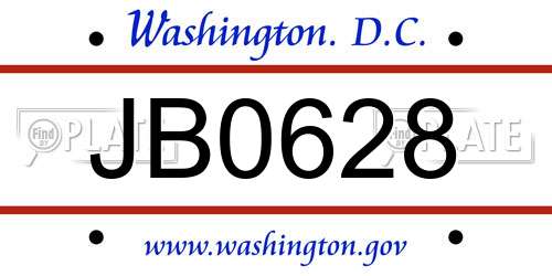 JB0628 District Of Columbia License Plate