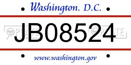JB08524 District Of Columbia License Plate