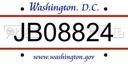 JB08824 District Of Columbia License Plate