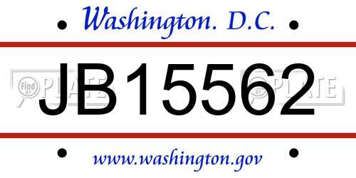 JB15562 District Of Columbia License Plate