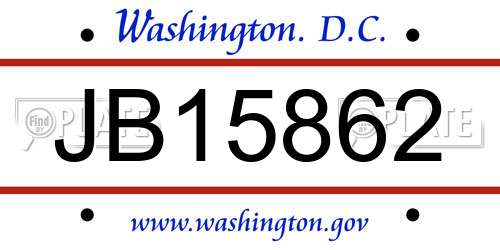 JB15862 District Of Columbia License Plate