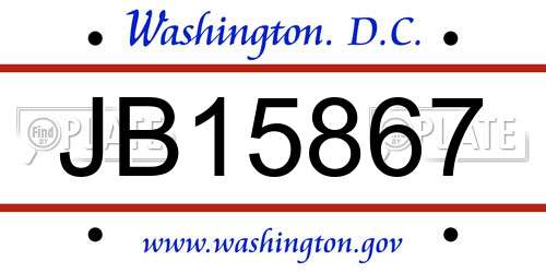 JB15867 District Of Columbia License Plate