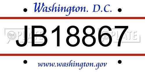 JB18867 District Of Columbia License Plate