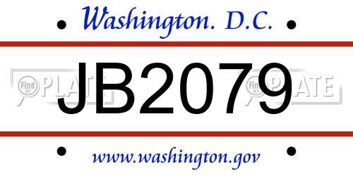 JB2079 District Of Columbia License Plate