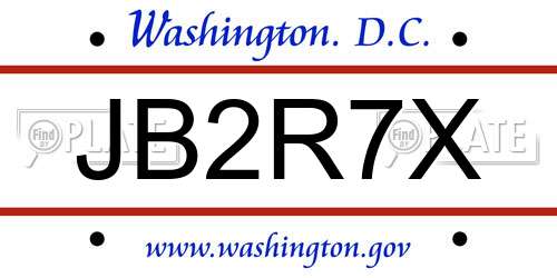 JB2R7X District Of Columbia License Plate