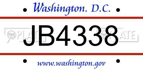 JB4338 District Of Columbia License Plate