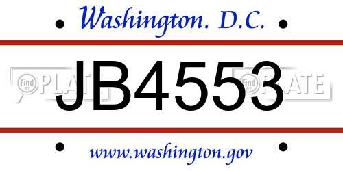 JB4553 District Of Columbia License Plate