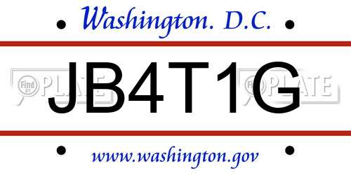 JB4T1G District Of Columbia License Plate