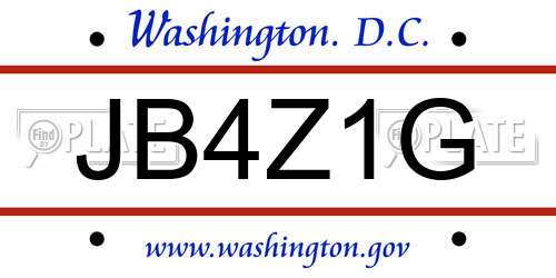 JB4Z1G District Of Columbia License Plate
