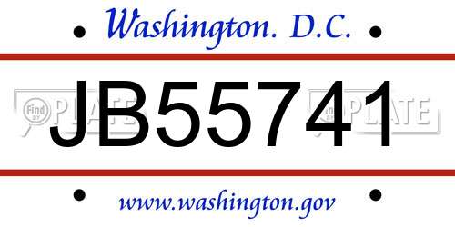 JB55741 District Of Columbia License Plate