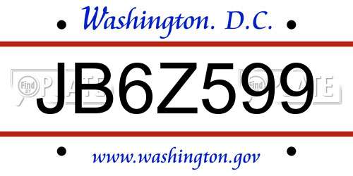 JB6Z599 District Of Columbia License Plate