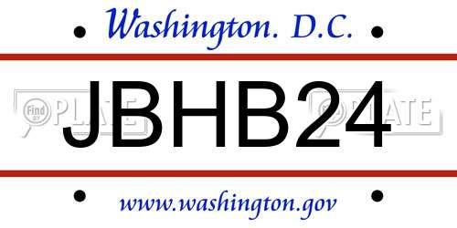 JBHB24 District Of Columbia License Plate