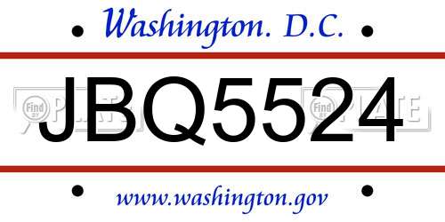JBQ5524 District Of Columbia License Plate