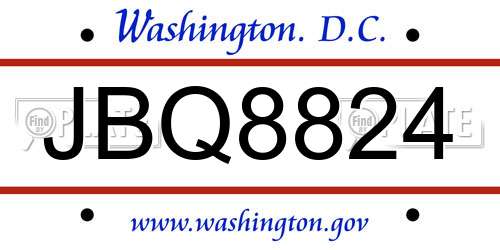 JBQ8824 District Of Columbia License Plate