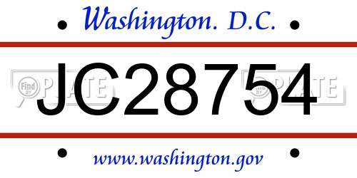 JC28754 District Of Columbia License Plate