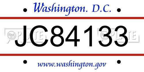 JC84133 District Of Columbia License Plate