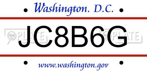 JC8B6G District Of Columbia License Plate