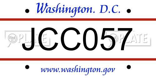 JCC057 District Of Columbia License Plate