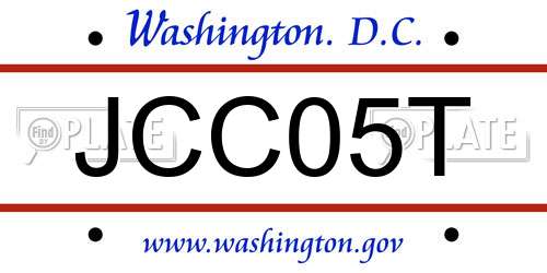 JCC05T District Of Columbia License Plate