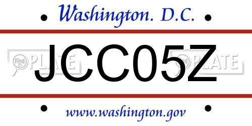 JCC05Z District Of Columbia License Plate