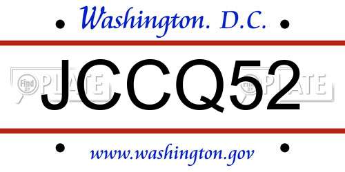 JCCQ52 District Of Columbia License Plate