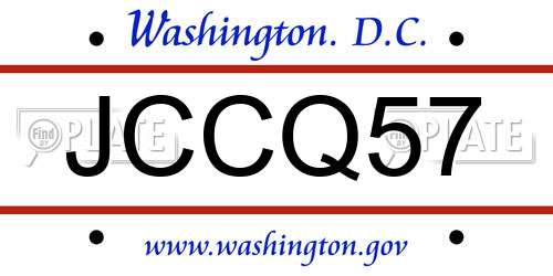 JCCQ57 District Of Columbia License Plate