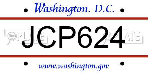 JCP624 District Of Columbia License Plate