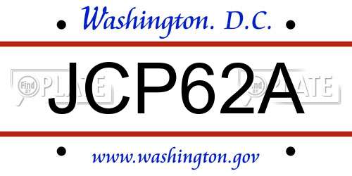 JCP62A District Of Columbia License Plate