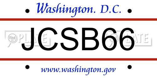 JCSB66 District Of Columbia License Plate